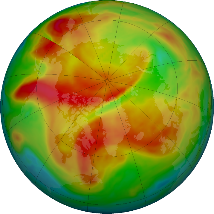 Arctic ozone map for 13 March 2021